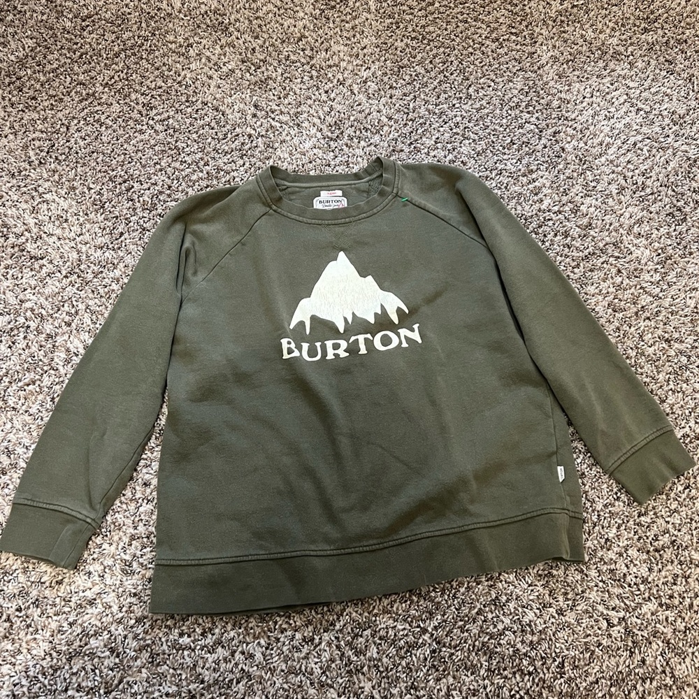 Olive Green Burton Snowboards Sweatshirt